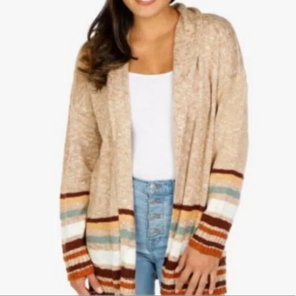 Size S Marled Women's Stripe Cardigan
Color :dark oatmeal marl 
NWT

#3